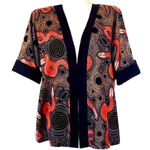 Aboriginal Snake Print Kimono Top